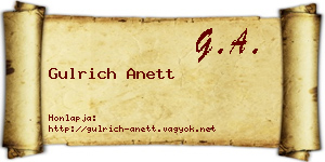 Gulrich Anett névjegykártya