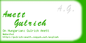 anett gulrich business card